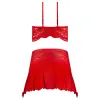 Magic Silk Sugar High Bralette Cincher Skirt & Thong Set Red