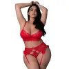 Magic Silk Sugar High Bra Garter & Panty Set Red Magic Silk Sugar High Bra Garter & Panty Set Red