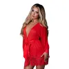 Magic Silk Sugar High 3/4 Sleeve Robe Red