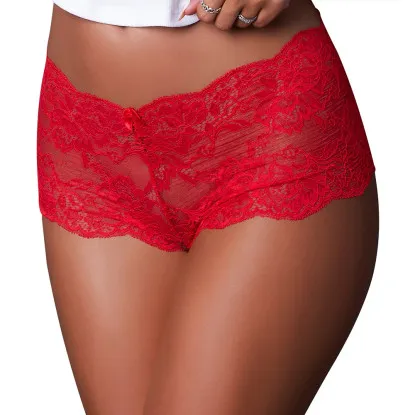 Magic Silk Sugar High Lace Boy Short Red