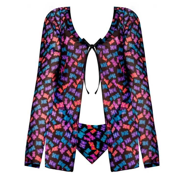 Magic Silk Hazy Dayz Tie Front Jacket & Thong Set Gummy Bears Magic Silk Hazy Dayz Tie Front Jacket & Thong Set Gummy Bears