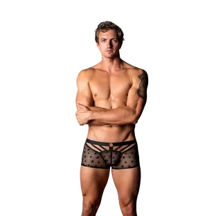Male Power Love Star Boxer Short with Ring Black