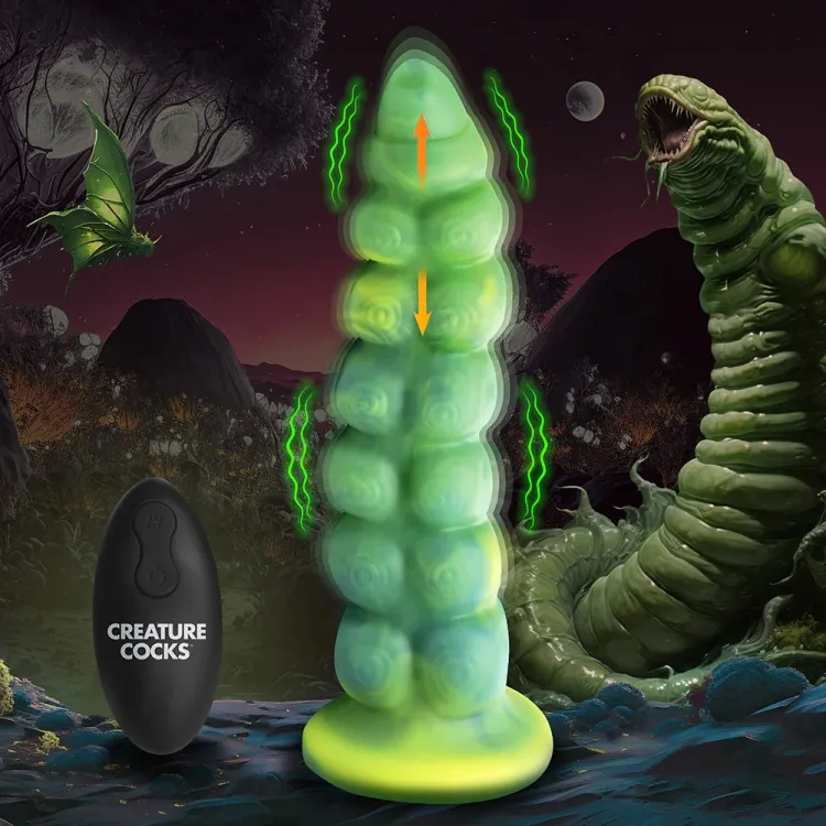 9 in. Squirmer Thrusting & Vibrating Caterpillar-Themed Dildo 9 in. Squirmer Thrusting & Vibrating Caterpillar-Themed Dildo