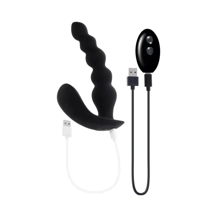 Bead Me Up Prostate Vibrator with Remote Black Bead Me Up Prostate Vibrator with Remote Black