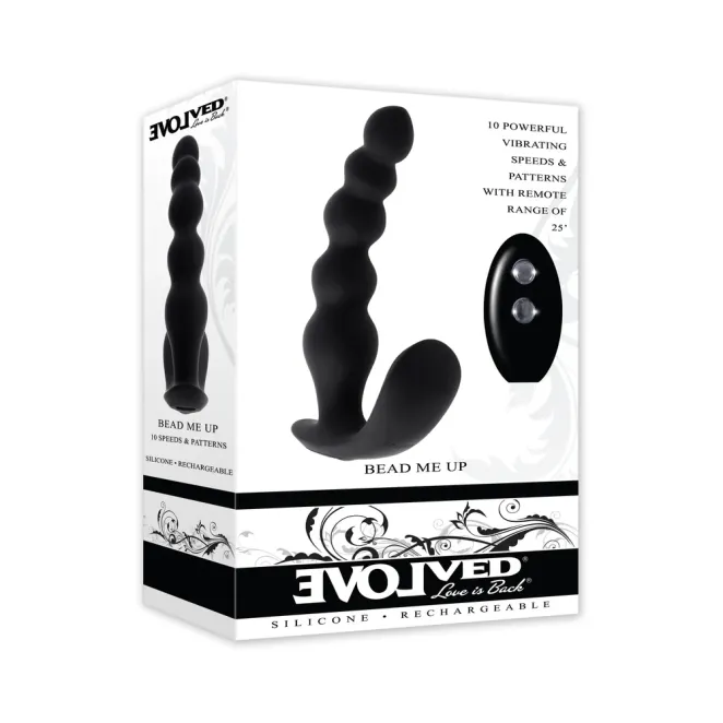 Bead Me Up Prostate Vibrator with Remote Black