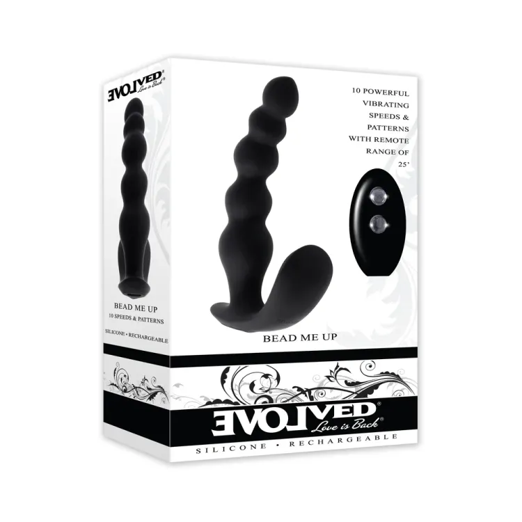 Bead Me Up Prostate Vibrator with Remote Black Bead Me Up Prostate Vibrator with Remote Black