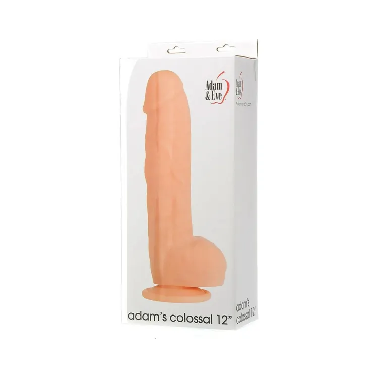 12 in. Adam's Colossal Realistic Dildo with Balls Beige 12 in. Adam's Colossal Realistic Dildo with Balls Beige