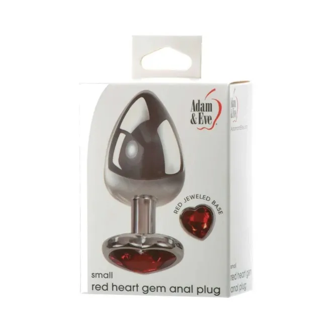 Red Hearts Gem Anal Plug Small
