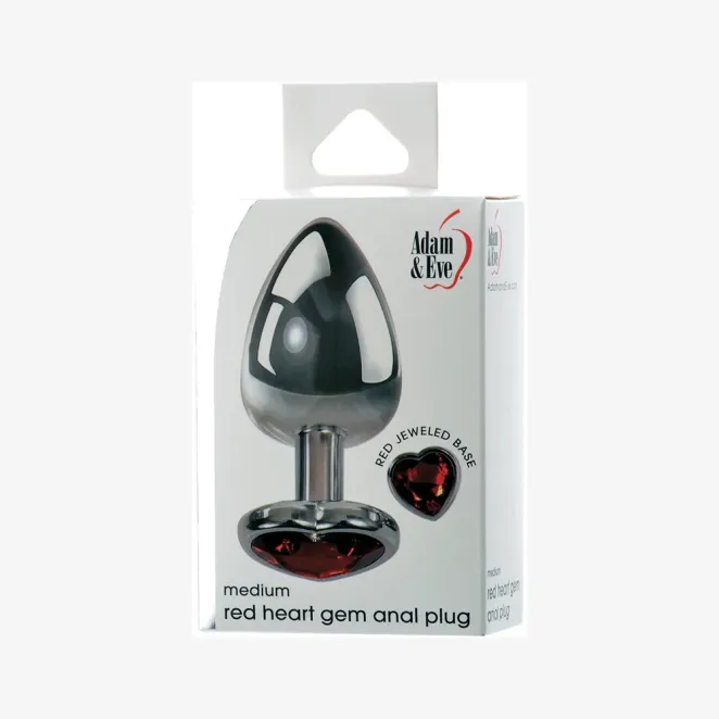 Red Hearts Gem Anal Plug Medium