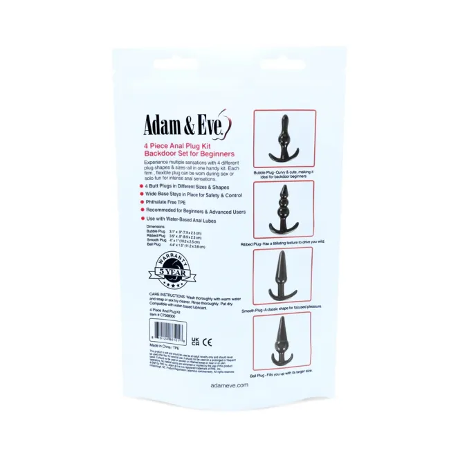 4-Piece Beginner Anal Plug Kit