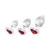 Red Heart Gem Glass Plug Set
