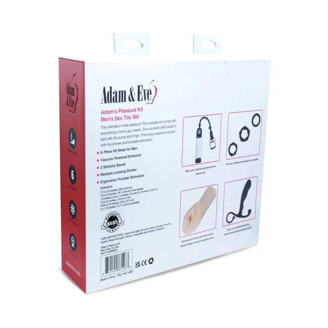 Adam's Pleasure Kit For Him 6pc Sex Toy Kit