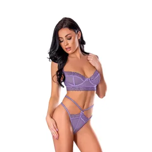 Magic Silk Sheer Passion Demi Bra & High Cut Tanga Very Peri