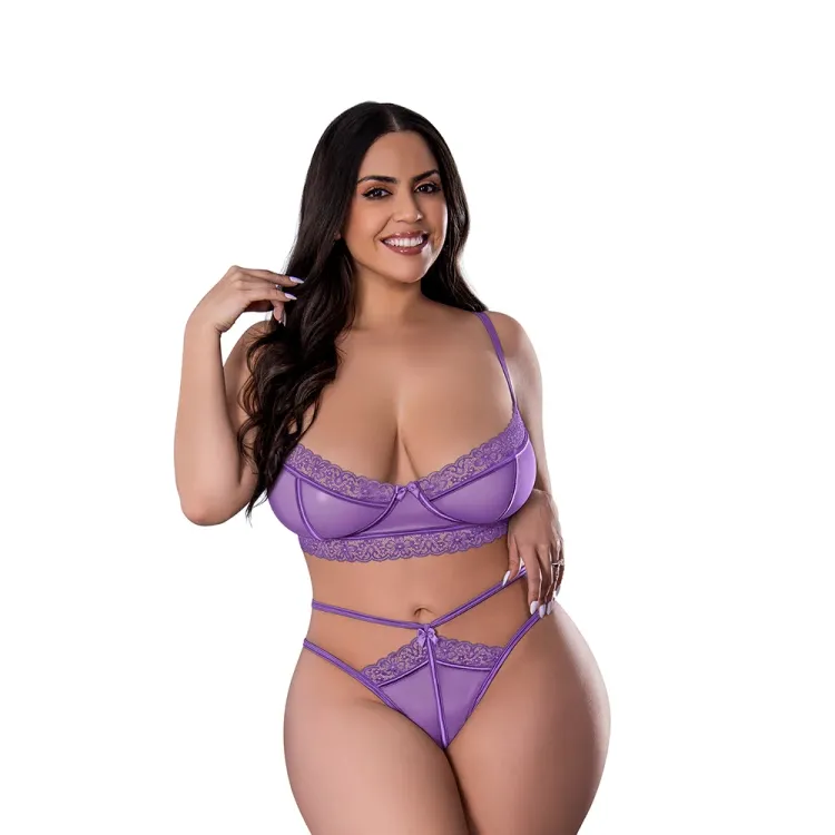 Magic Silk Sheer Passion Demi Bra & High Cut Tanga Very Peri