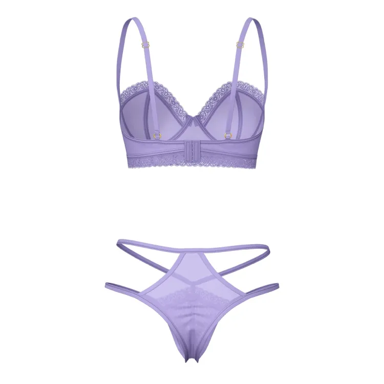 Magic Silk Sheer Passion Demi Bra & High Cut Tanga Very Peri