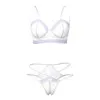 Magic Silk Sheer Passion Demi Bra & High Cut Tanga White/Lavender