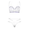 Magic Silk Sheer Passion Demi Bra & High Cut Tanga White/Lavender