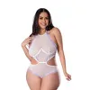 Magic Silk Sheer Passion Halter Teddy White/Lavender Magic Silk Sheer Passion Halter Teddy White/Lavender