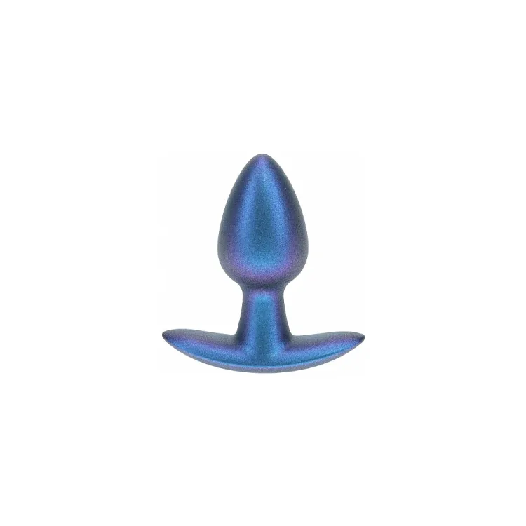 Ouch! Smooth Silicone 2.6 Inch Butt Plug in Metallic Blue Ouch! Smooth Silicone 2.6 Inch Butt Plug in Metallic Blue