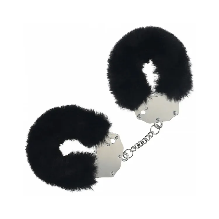 Heavy-Duty Fluffy Handcuffs Black Heavy-Duty Fluffy Handcuffs Black