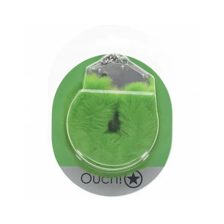 Heavy-Duty Fluffy Handcuffs Green