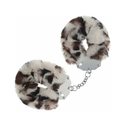 Heavy-Duty Fluffy Handcuffs Snow Leopard