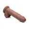 7 Inch Realistic Silicone Dildo with Balls Brown
