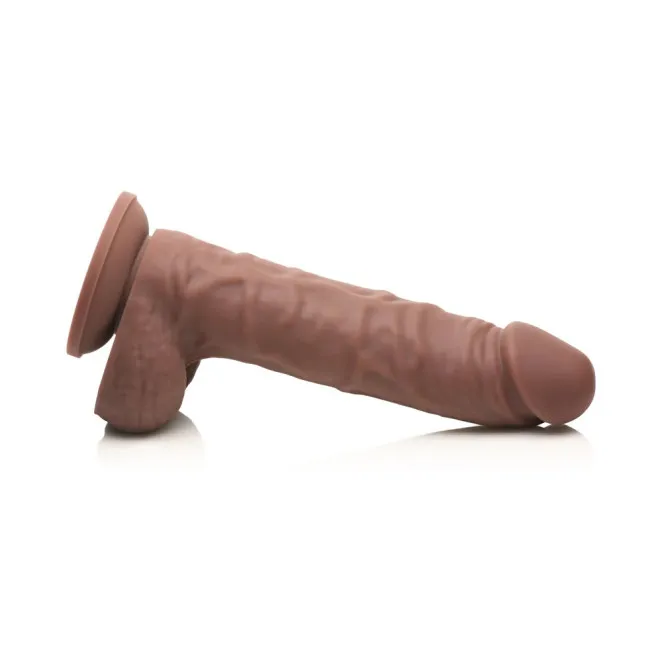 7 Inch Realistic Silicone Dildo with Balls Brown