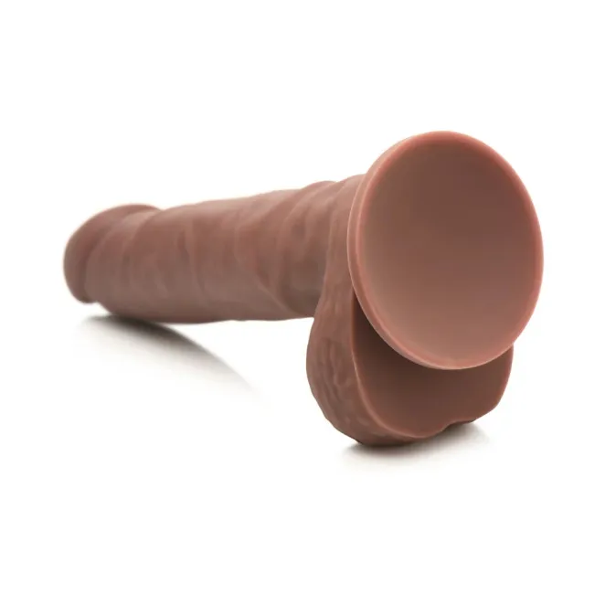 7 Inch Realistic Silicone Dildo with Balls Brown