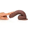 7 Inch Realistic Silicone Dildo with Balls Brown
