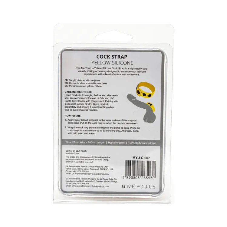 Silicone Cock Strap Yellow