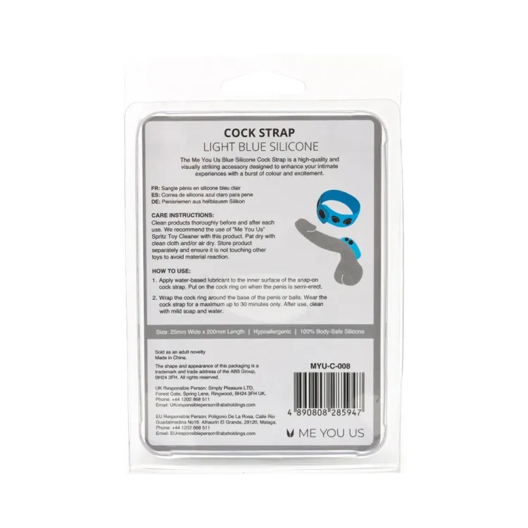 Silicone Cock Strap Light Blue Silicone Cock Strap Light Blue