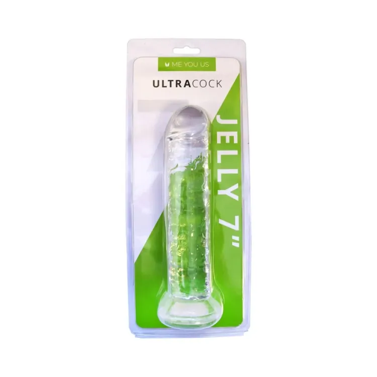 7 in. Ultracock Realistic Jelly Dildo Clear