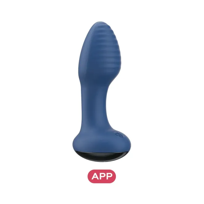 Frenzy Pressure Sensing App-Controlled Rotating Butt Plug Blue