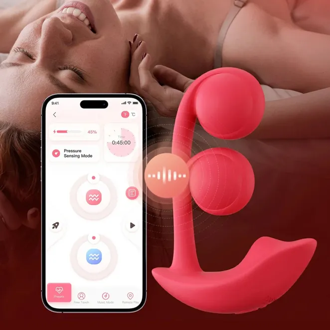 Melody Pressure Sensing App-Controlled Twin Balls Dual Vibrator