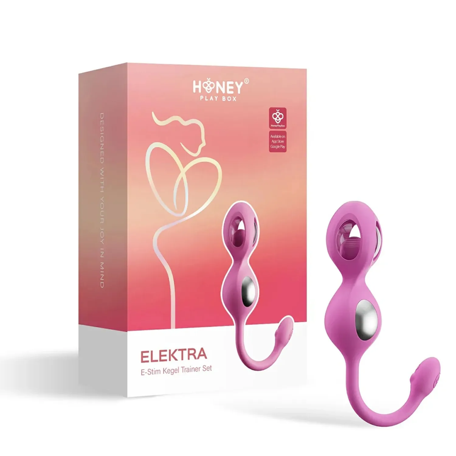 Elektra App-Controlled E-Stim Kegel Training Set Pink