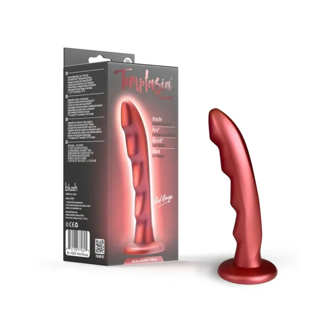 7 Inch Jealousy Peg Curved Silicone Pegging Dildo Red