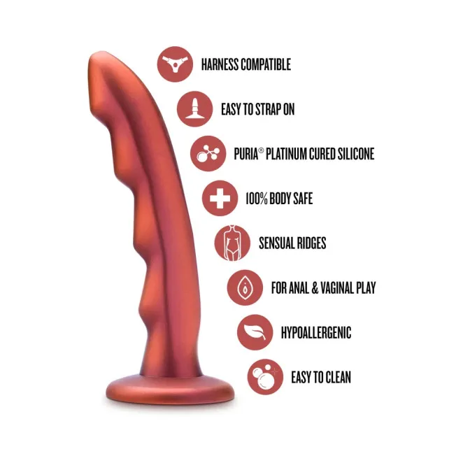 7 Inch Jealousy Peg Curved Silicone Pegging Dildo Red