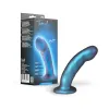 5 Inch Curved Silicone Pegging Dildo Blue
