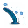 5 Inch Curved Silicone Pegging Dildo Blue
