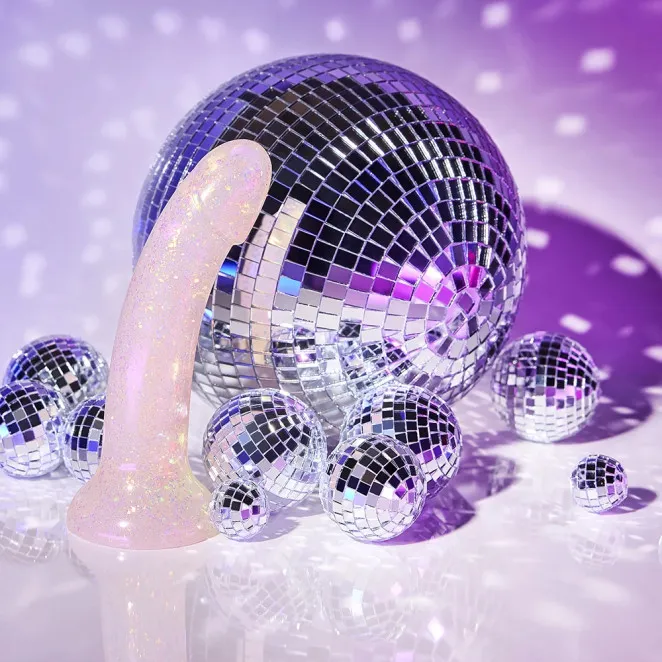 6 Inch Dildolls Extravaganza Gold Glitter Dildo