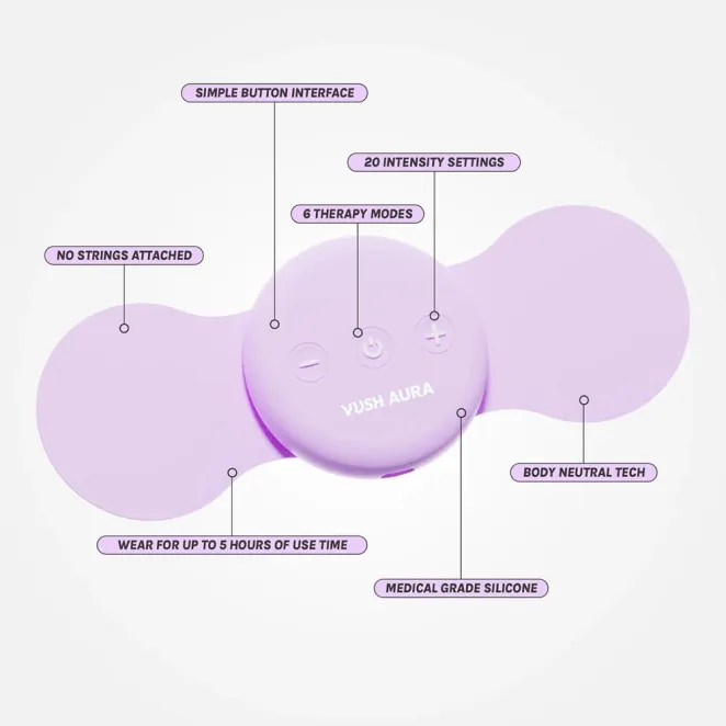 VUSH Aura Wireless TENS Device with Travel Case