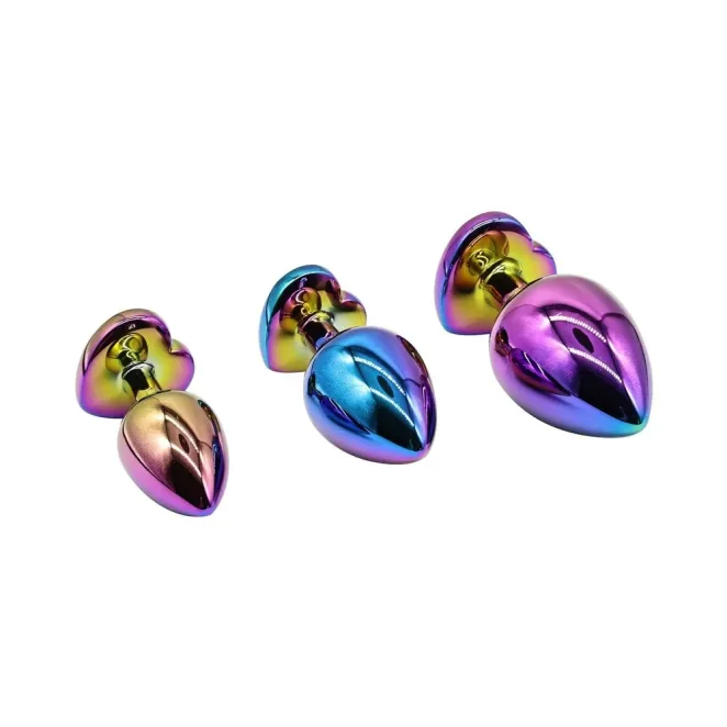 Rainbow Heart Anal Plug Training Set