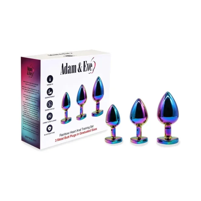 Rainbow Heart Anal Plug Training Set