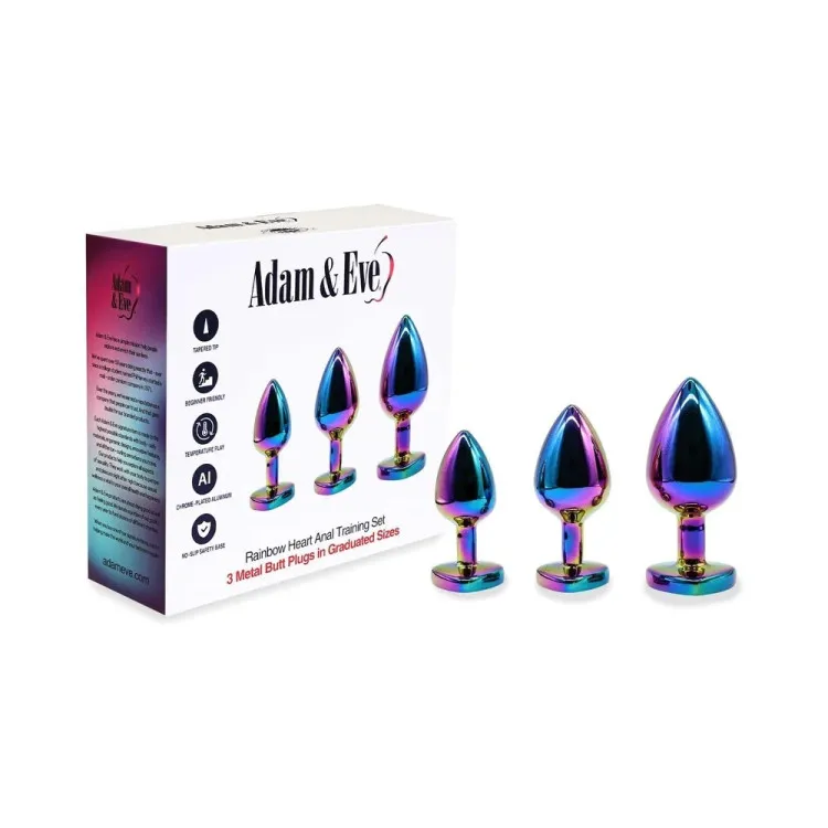 Rainbow Heart Anal Plug Training Set Rainbow Heart Anal Plug Training Set