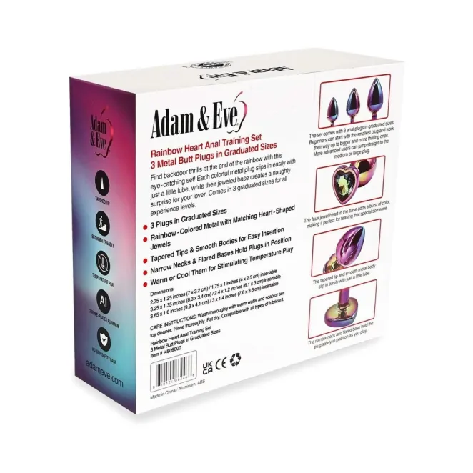 Rainbow Heart Anal Plug Training Set