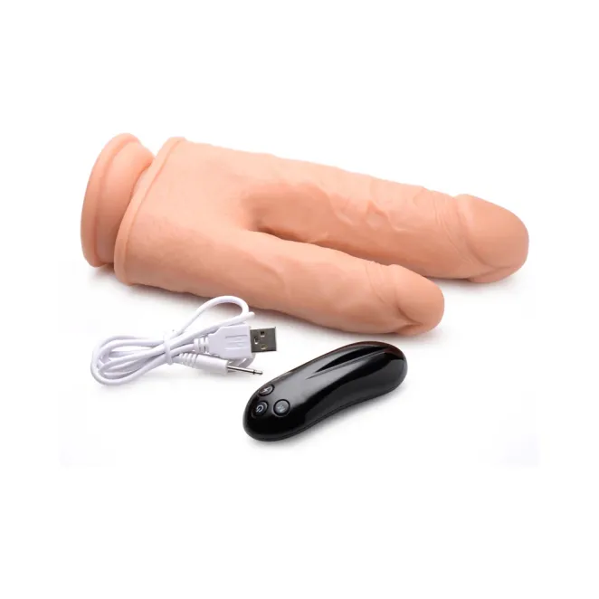 8 in. Double Shot Vibrating & Rotating Double Dildo with Remote