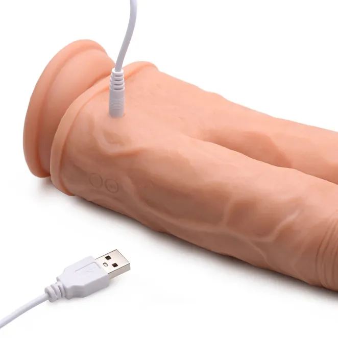 8 in. Double Shot Vibrating & Rotating Double Dildo with Remote