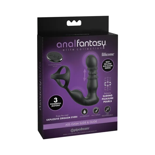 Anal Fantasy Elite Ass-Gasm Slide & Glide Remote-Controlled Prostate Vibrator