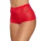 Allure Passion & Pearl High-Waisted Lace Thong with Pearl String Red